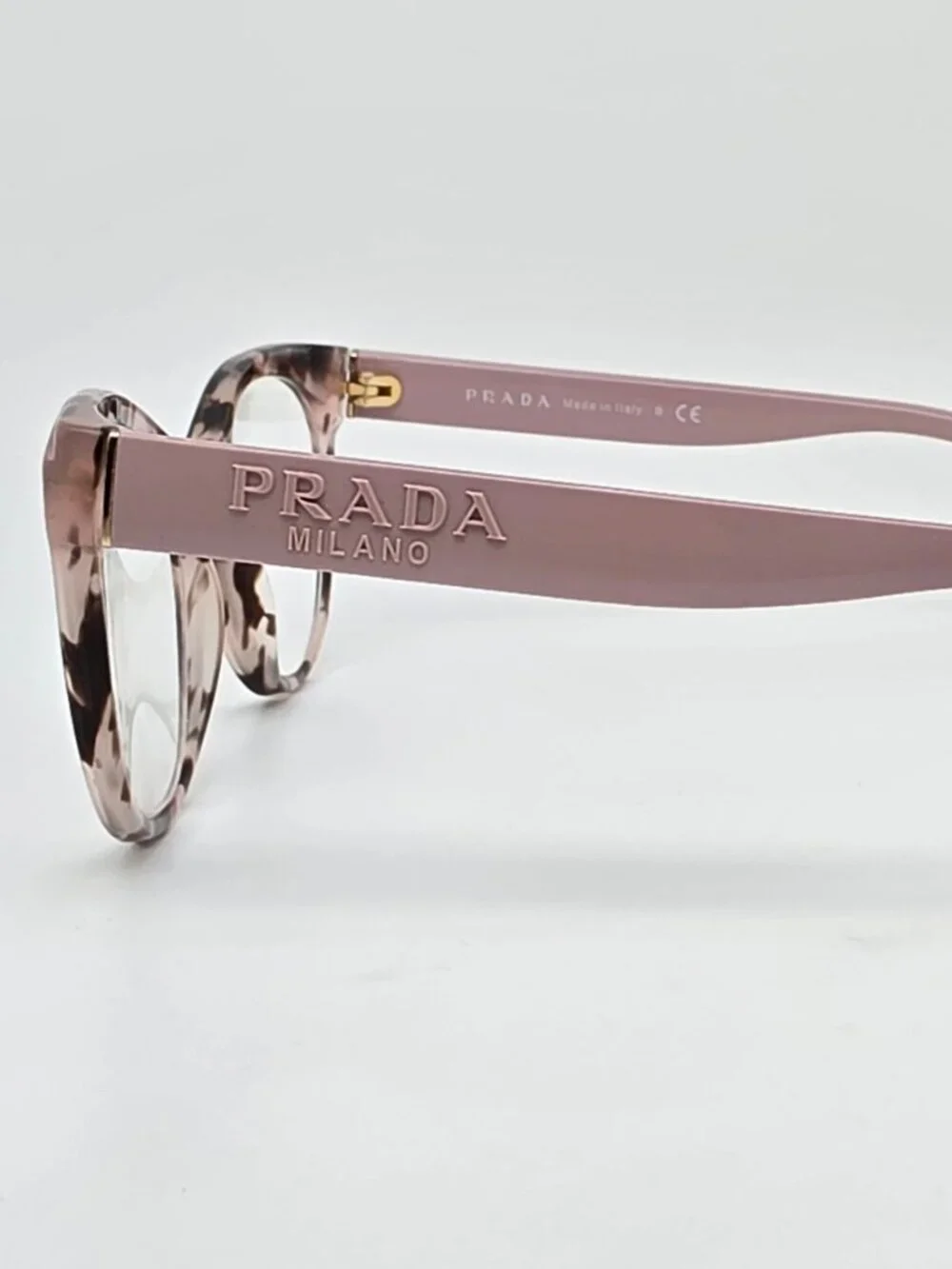 Prada VPR 05W ROJ-1O1 Pink Tortoise Cat Eye Eyeglasses Frame Italy 51-19-140